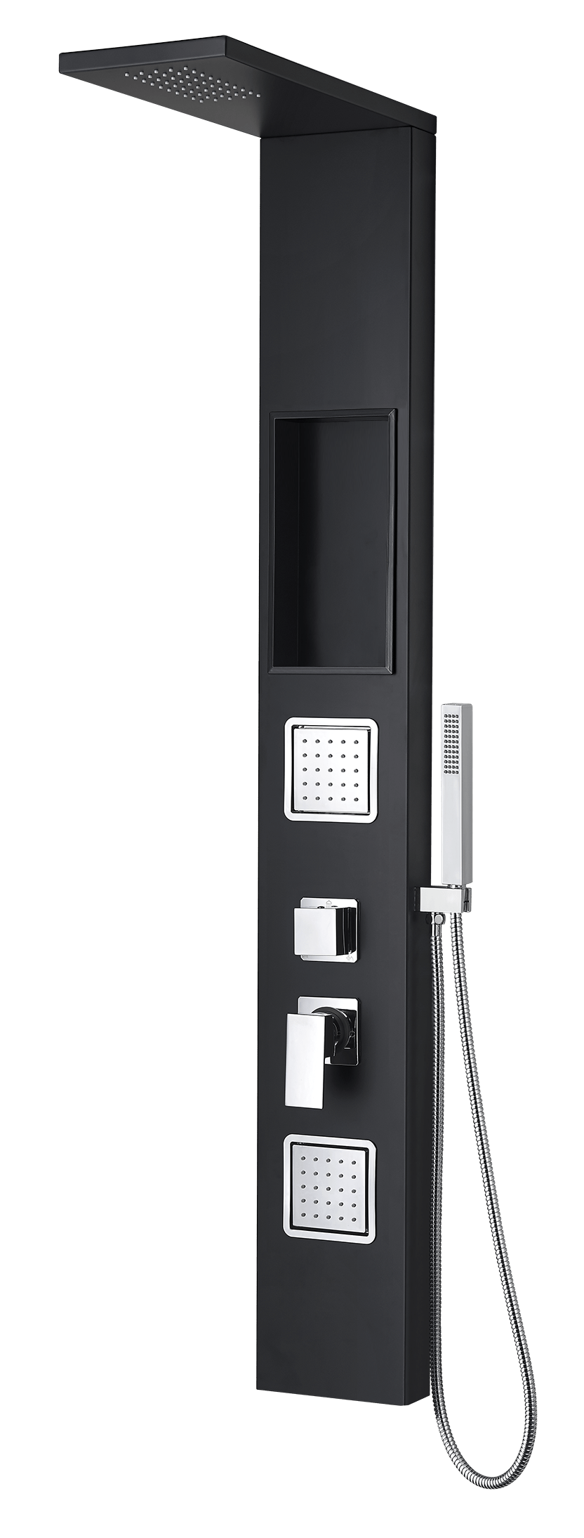 Bricocenter COLONNA DOCCIA IDRO ALLUMINIO NERA KETMIE H152 L. CM 20