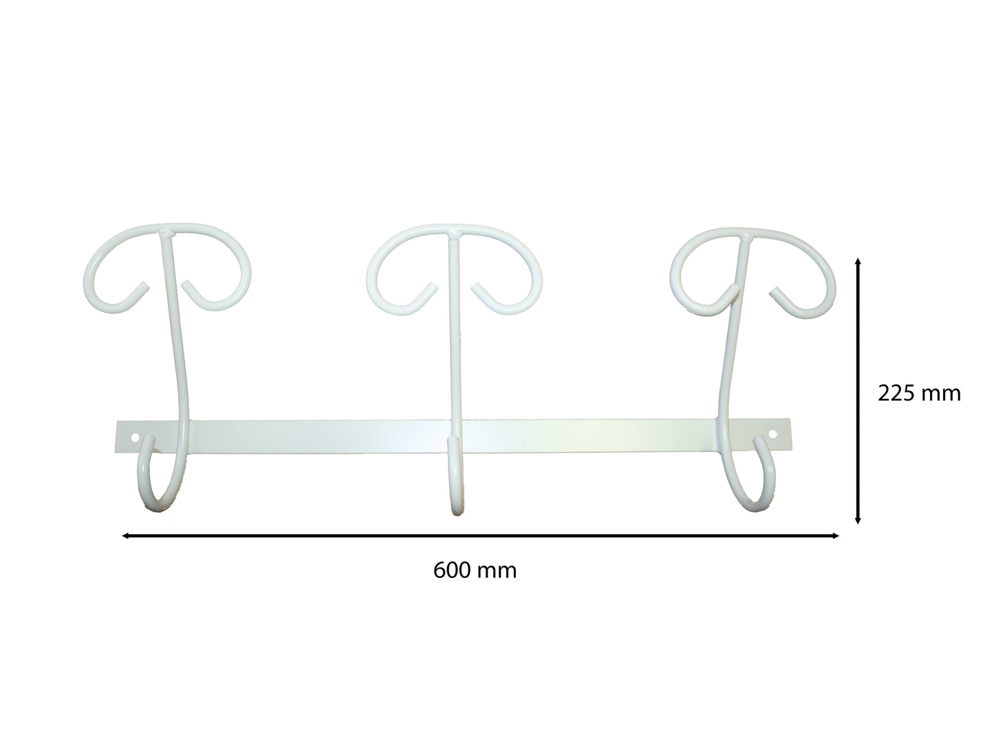 Bricocenter WROUGHT IRON COAT RACK 3 PLACES WHITE