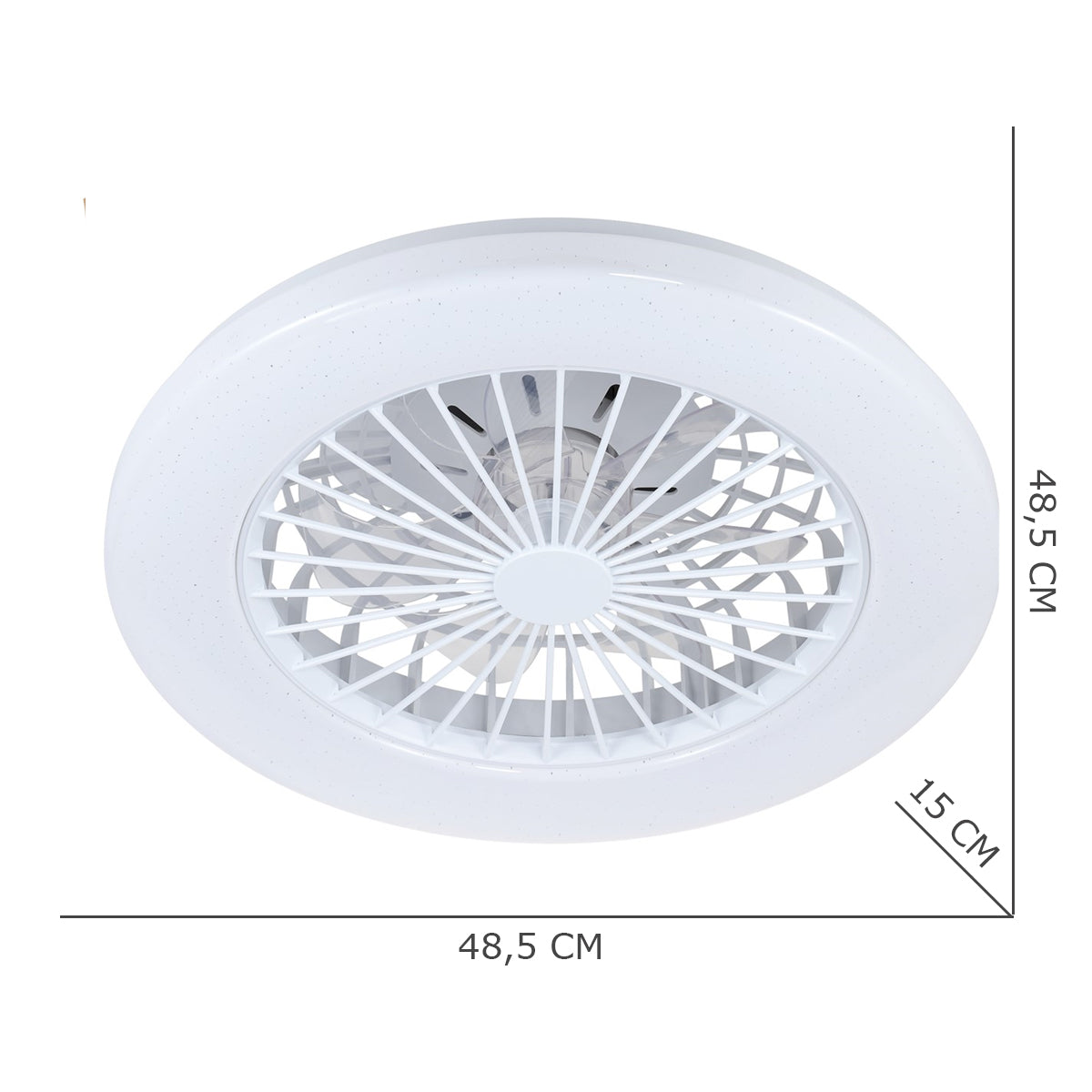 CEILING LIGHT WITH FUNNY PLASTIC FAN WHITE D48 CM LED 50W CCT