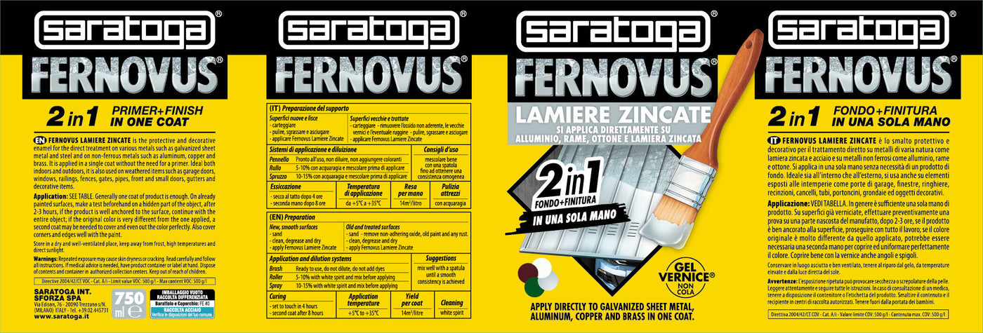 Fernovus enamel for galvanised sheet metal and aluminium, metallic grey, 750ml