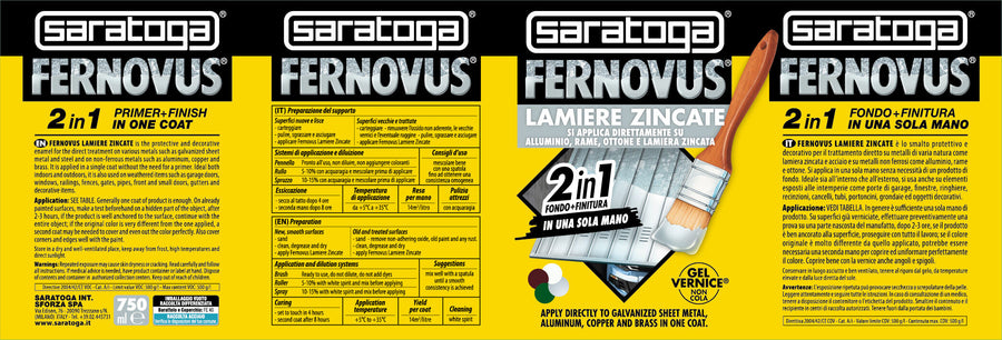 Smalto fernovus per lamiere zincate e alluminio bianco 750ml
