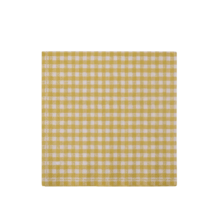 Casa VICHY Set of 20 napkins yellow