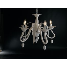 ESTEFAN ACRYLIC WHITE CHANDELIER D535XE14=40W