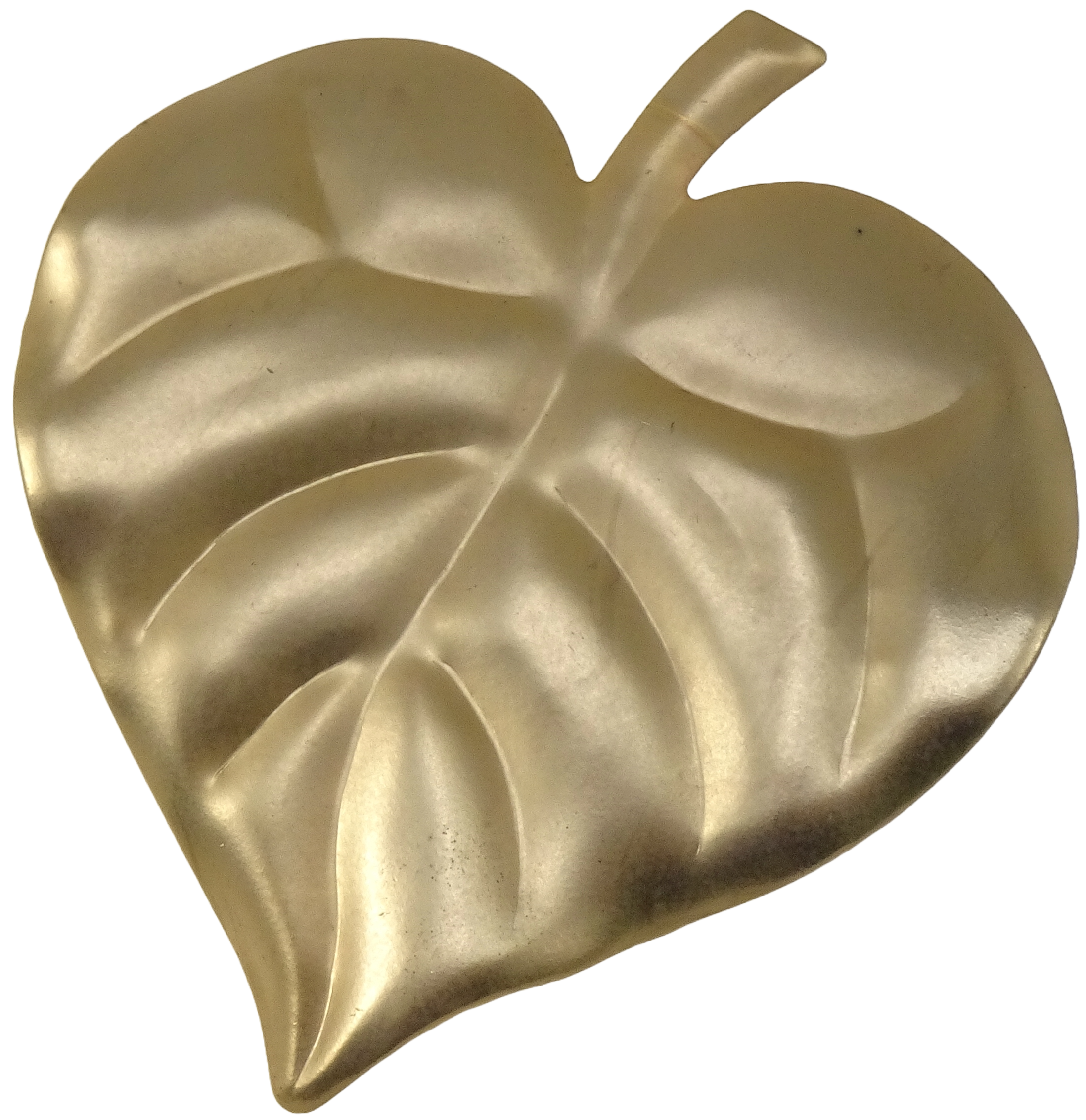 Gold-coloured metal leaf-shaped curtain hook