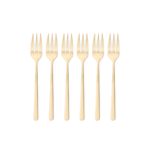 Casa OLIVIA S/6 CAKE FORK GOLD