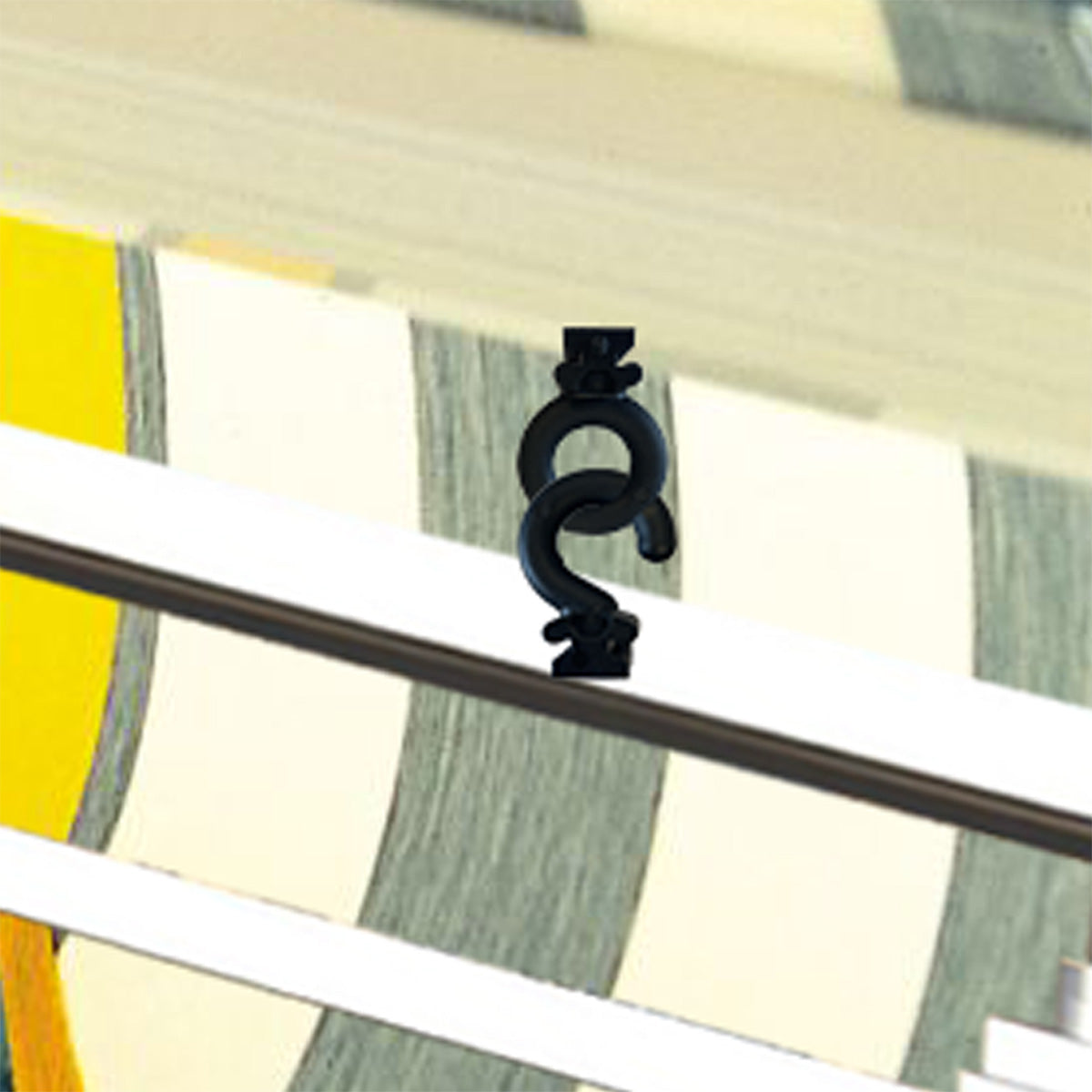 2 PVC OPEN HOOKS FOR AWNINGS BLACK H50 MM D20 MM