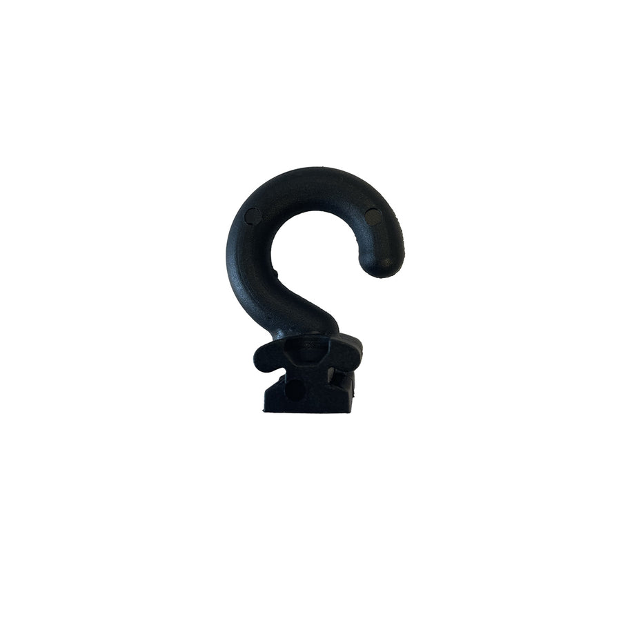 2 PVC OPEN HOOKS FOR AWNINGS BLACK H50 MM D20 MM