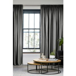 LILY GREY OPAQUE CURTAIN 135X350 WITH WEBBING AND CONCEALED LOOP