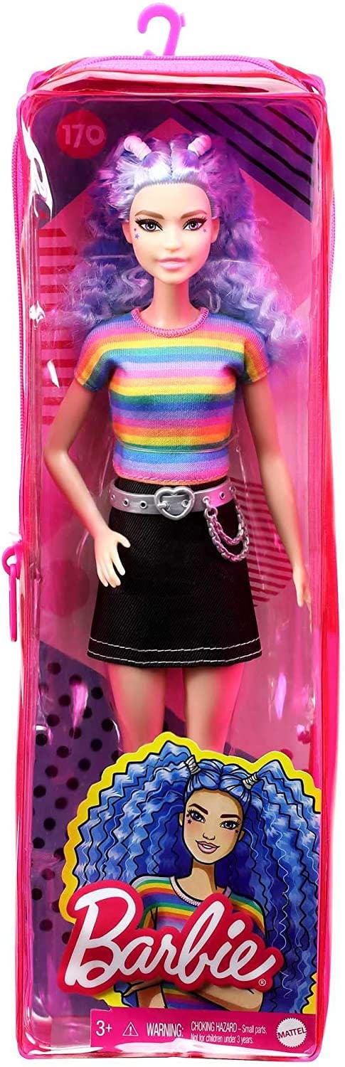 Toys Barbie - Fashionistas: Blue Hair and Rainbow Jersey