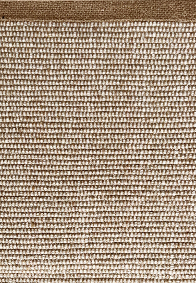 Beige cotton glam rug, 50x140 cm