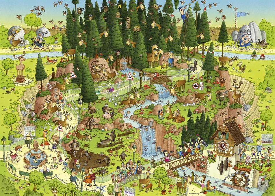 Toys Puzzle Da 1000 Pezzi - Funky Zoo: Black Forest Habitat