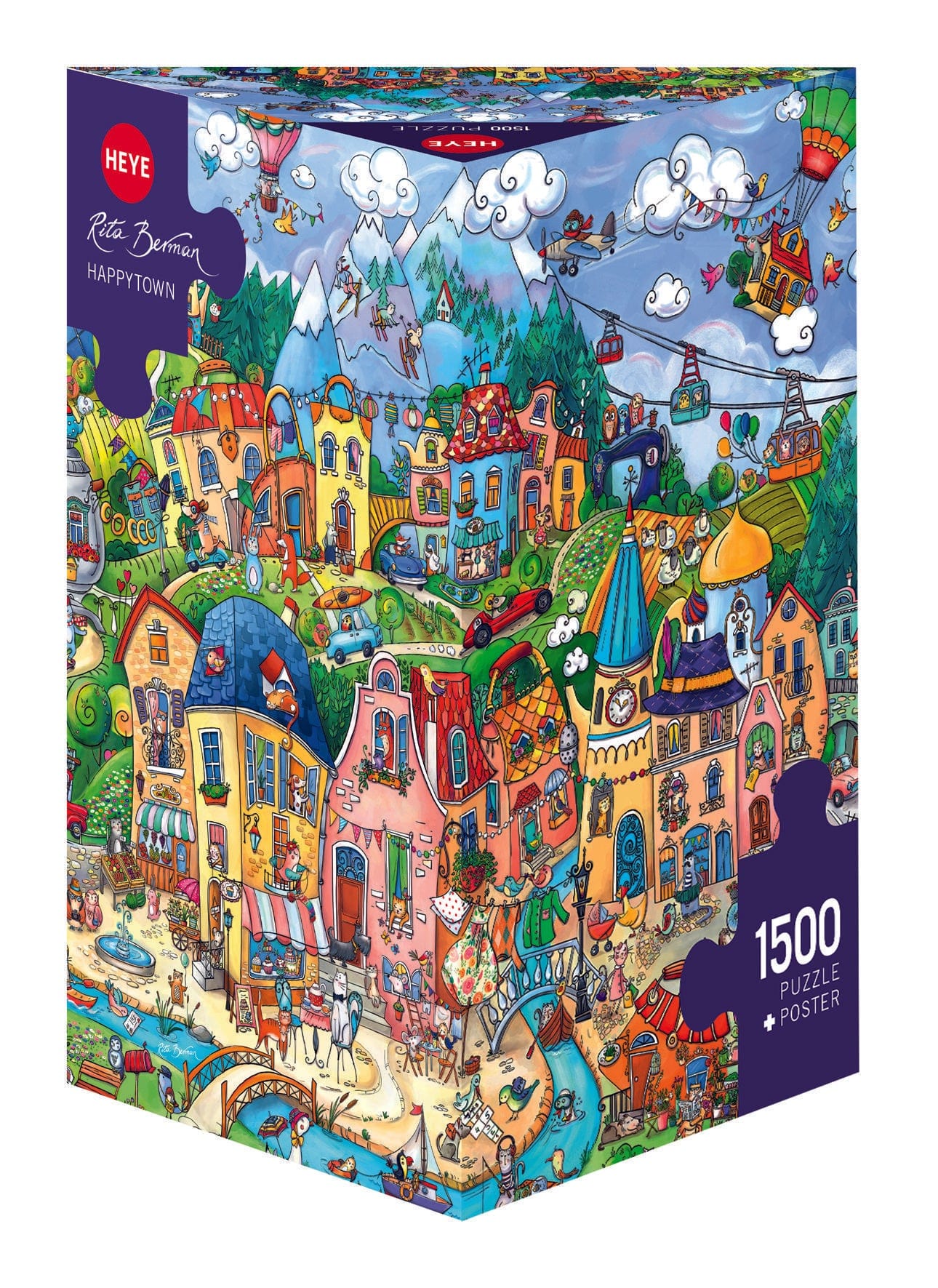 Toys 1500 Piece Triangular Puzzle - Berman: Happytown