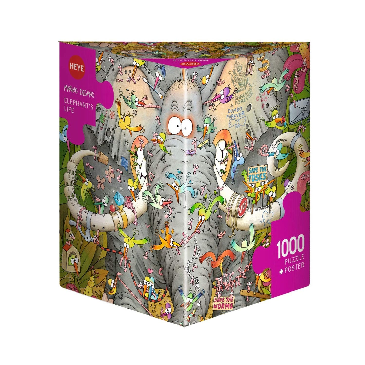 Toys Puzzle 1000 pcs Triangular - Elephant&#39s Life, Degano