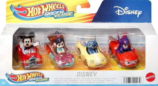 Toys Pack 4 Mini Cars Disney Characters Hot Wheels