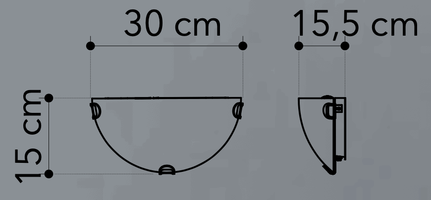 Bricocenter 15X30 CM WHITE GLASS WALL SCONCE E27=60W