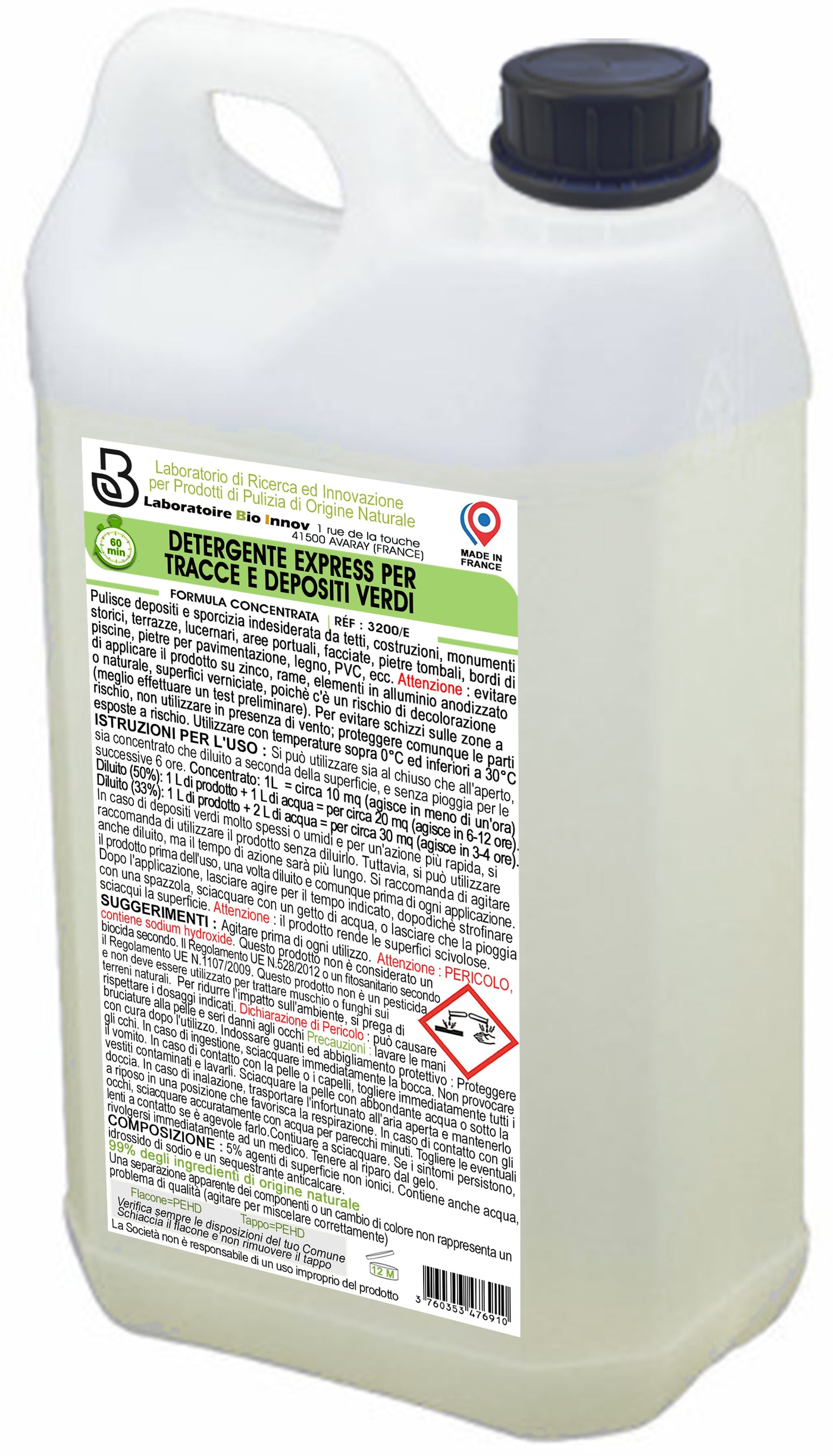 EXPRESS CLEANER FOR GREEN TRACES AND DEPOSITS WITH NATURAL INGREDIENTS 2.5LT