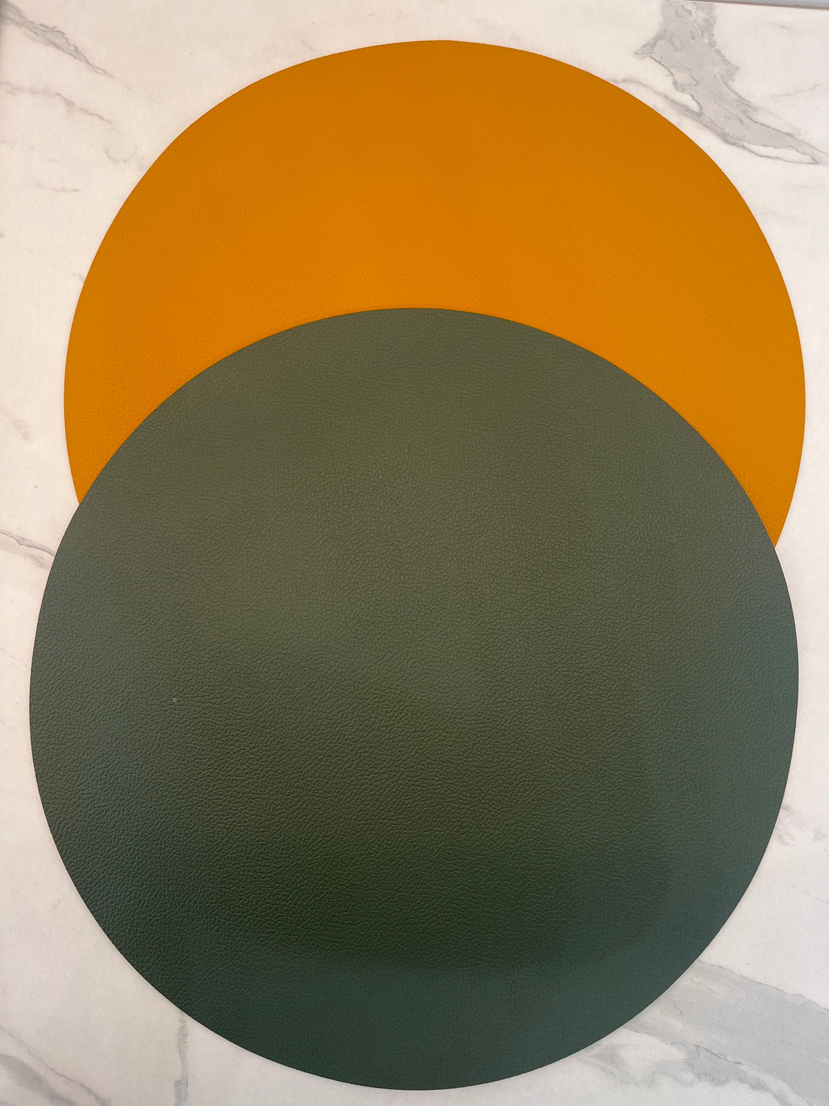 NAPPA Placemat yellow, greenØ 38 cm