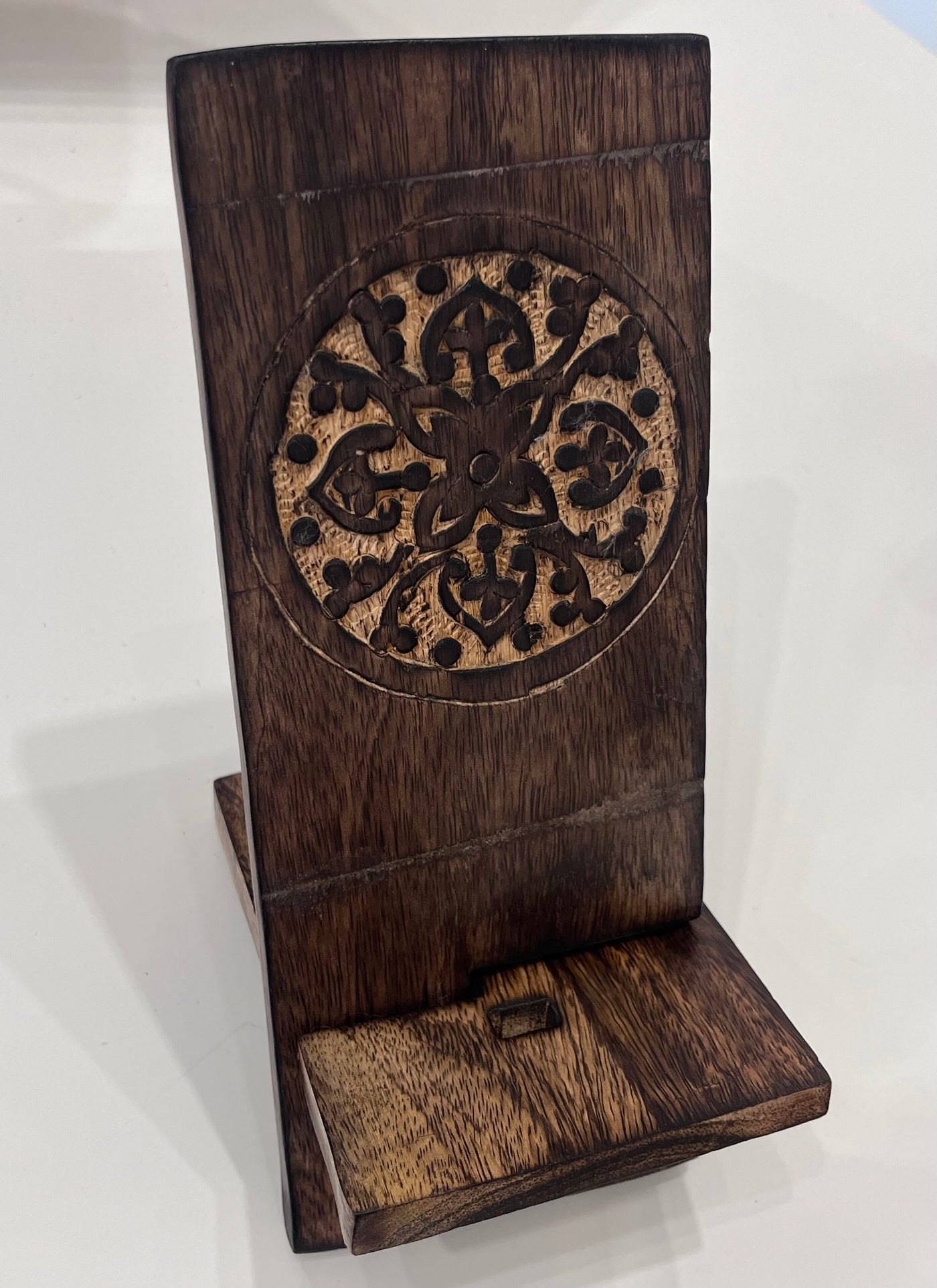 Wooden Carved Phone Stands - Mandala 20x9.5cm