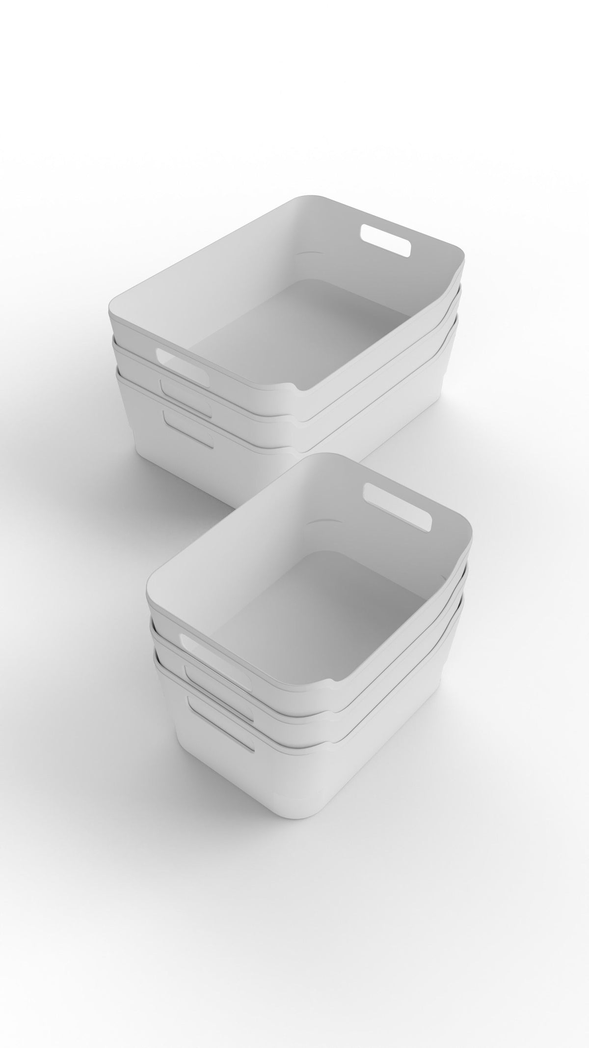 R-shape Lerge 8-litre white container (L23 x W10 x H34 cm) made from recycled PP