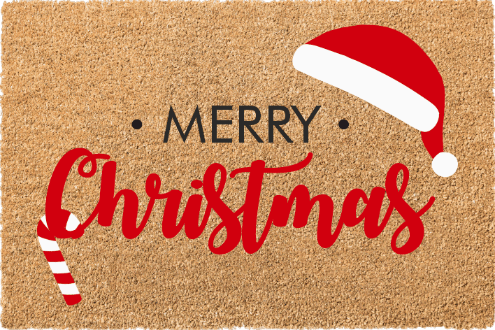 Zerbino natale cocco 40x60cm merry christmas