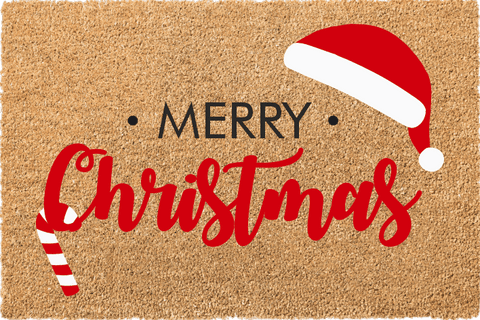 Zerbino natale cocco 40x60cm merry christmas