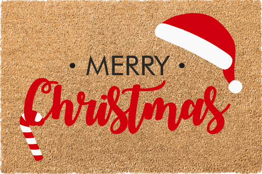 Coconut Christmas doormat, 40x60cm, ‘Merry Christmas’