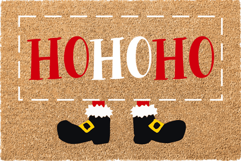 Zerbino natale cocco 40x60cm ho ho ho