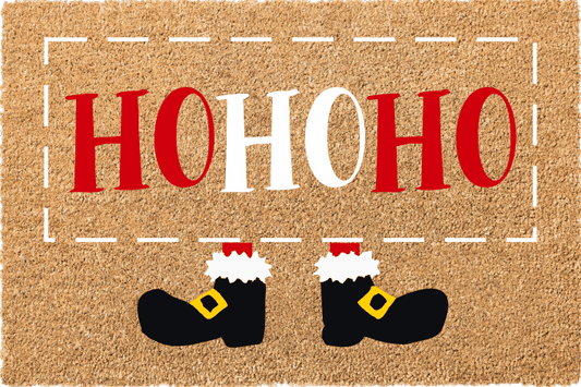 Christmas coconut doormat, 40x60cm, ho ho ho