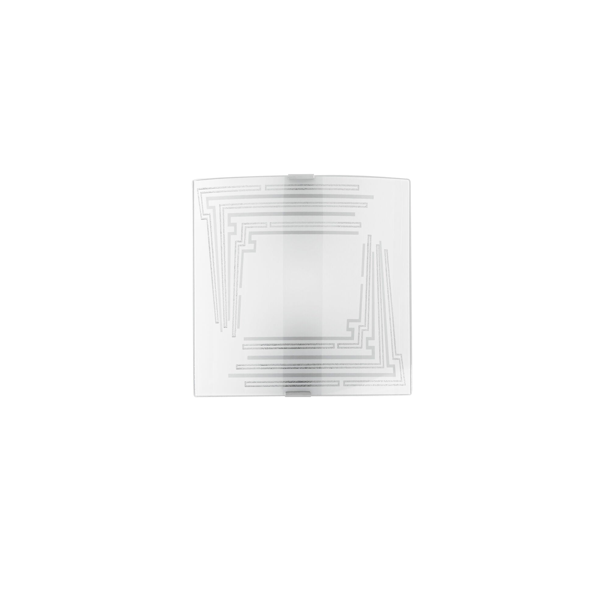 White glass wall light, 26x7x26cm, 1xE27