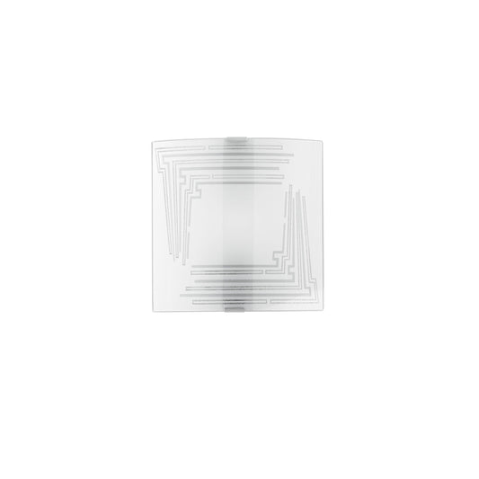 White glass wall light, 26x7x26cm, 1xE27