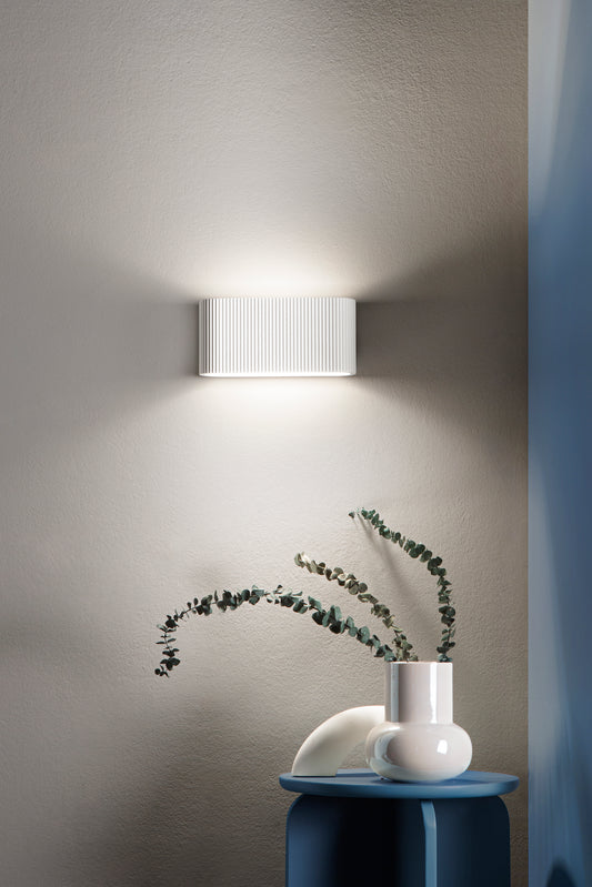 Aegean wall light, white plaster, 25x11.5x7cm, 2xR7S