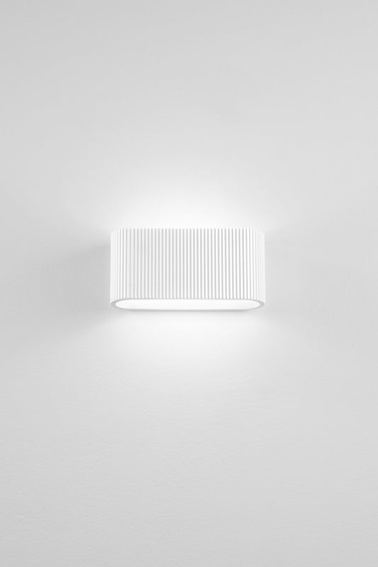 Aegean wall light, white plaster, 25x11.5x7cm, 2xR7S