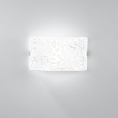 Applique island vetro bianco 35x10,5x20cm 2xe27