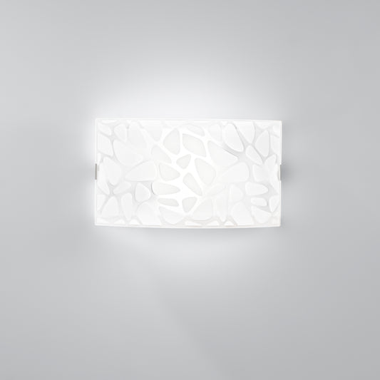 Island wall light, white glass, 35 x 10.5 x 20 cm, 2 x E27