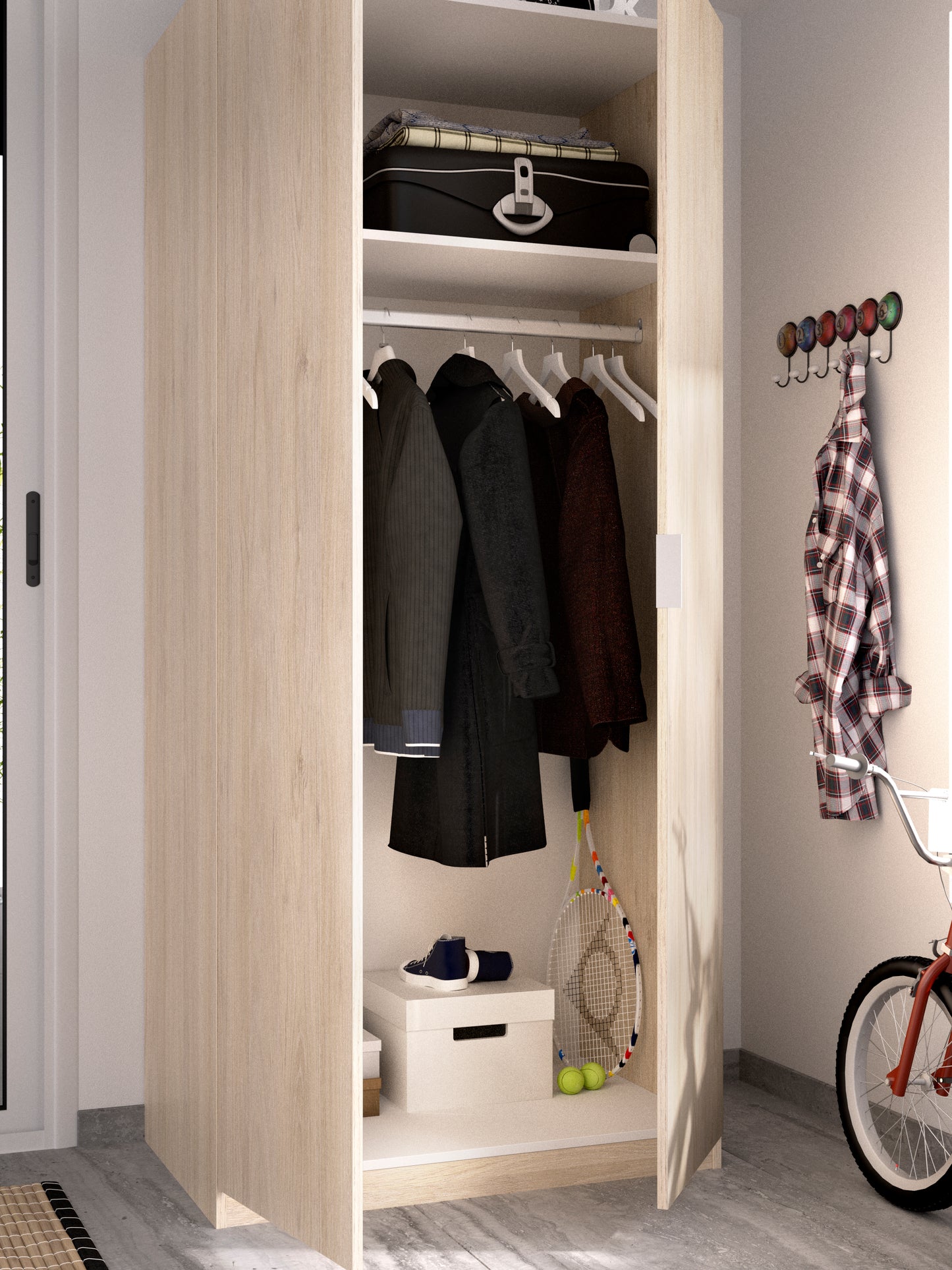 CLOSET 2 HINGED DOORS ELM L81XP52XH184