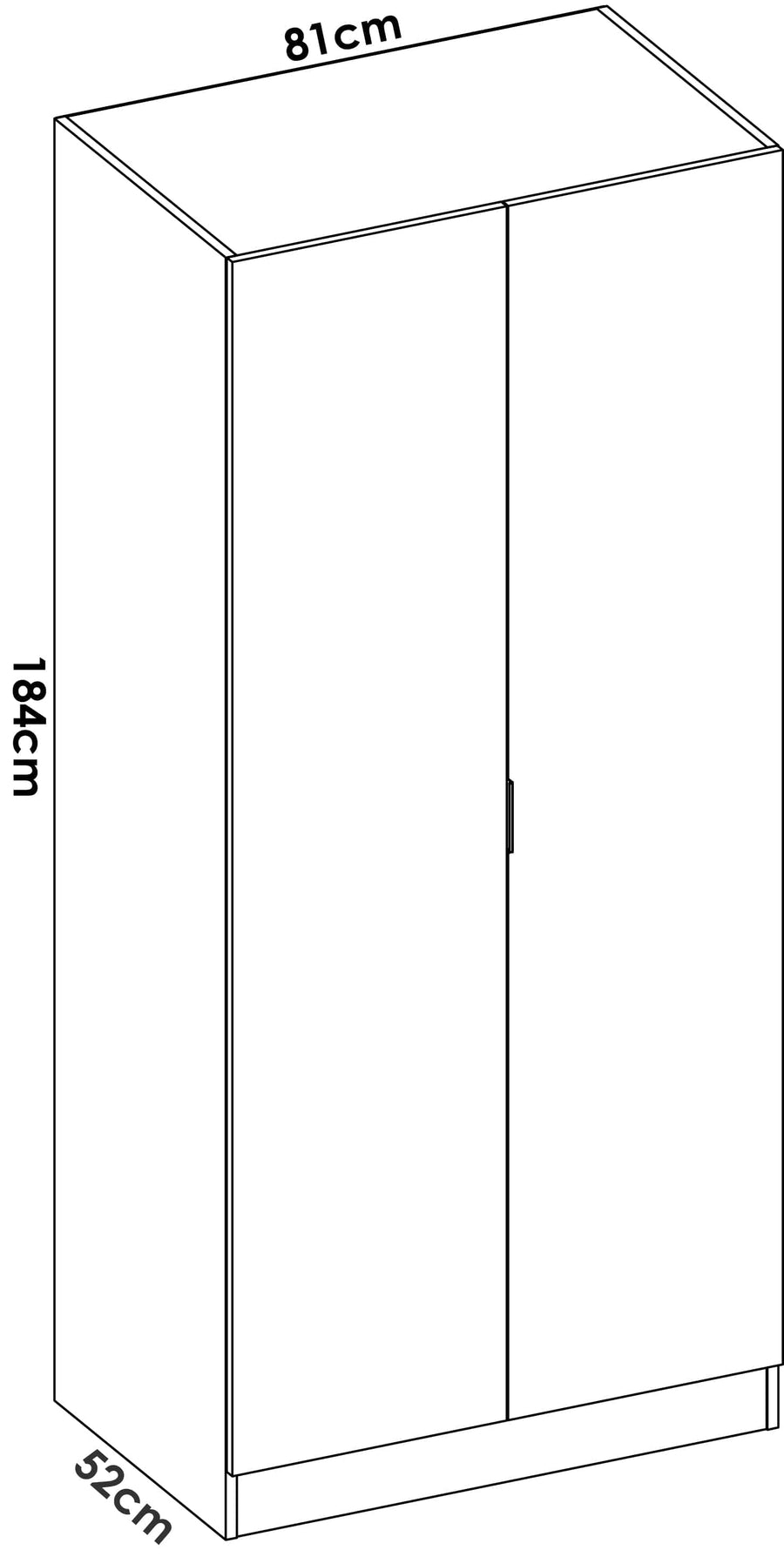 Bricocenter CLOSET 2 HINGED DOORS ELM L81XP52XH184
