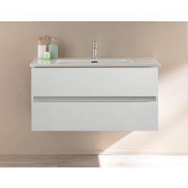 KORA BASE UNIT AND WASHBASIN WHITE ASH CM 100