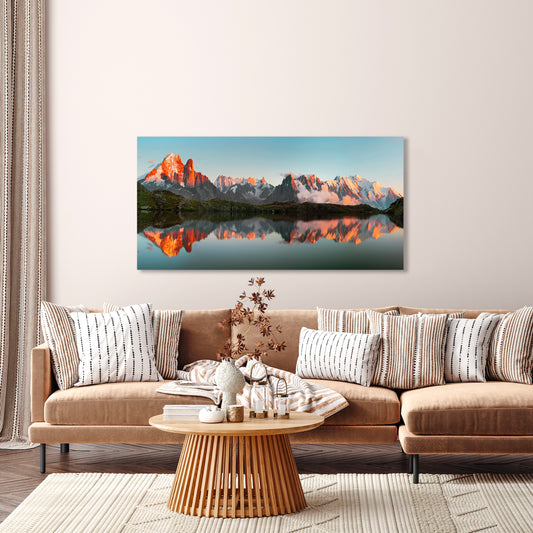 50x100 canvas print: Lake Mont Blanc