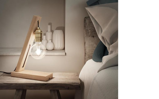 PYTHA NATURAL WOOD TABLE LAMP E27=60W