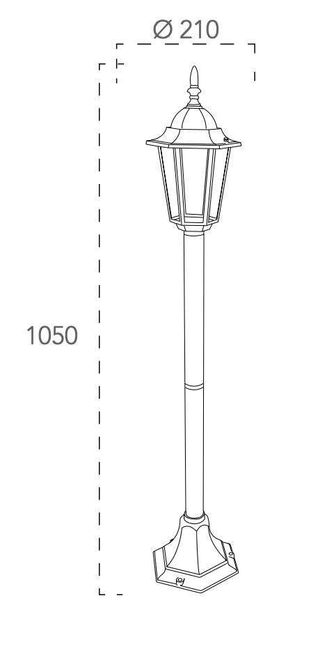 Bricocenter LAMPIONE MILANO ALLUMINIO NERO H105 CM E27=60W IP44