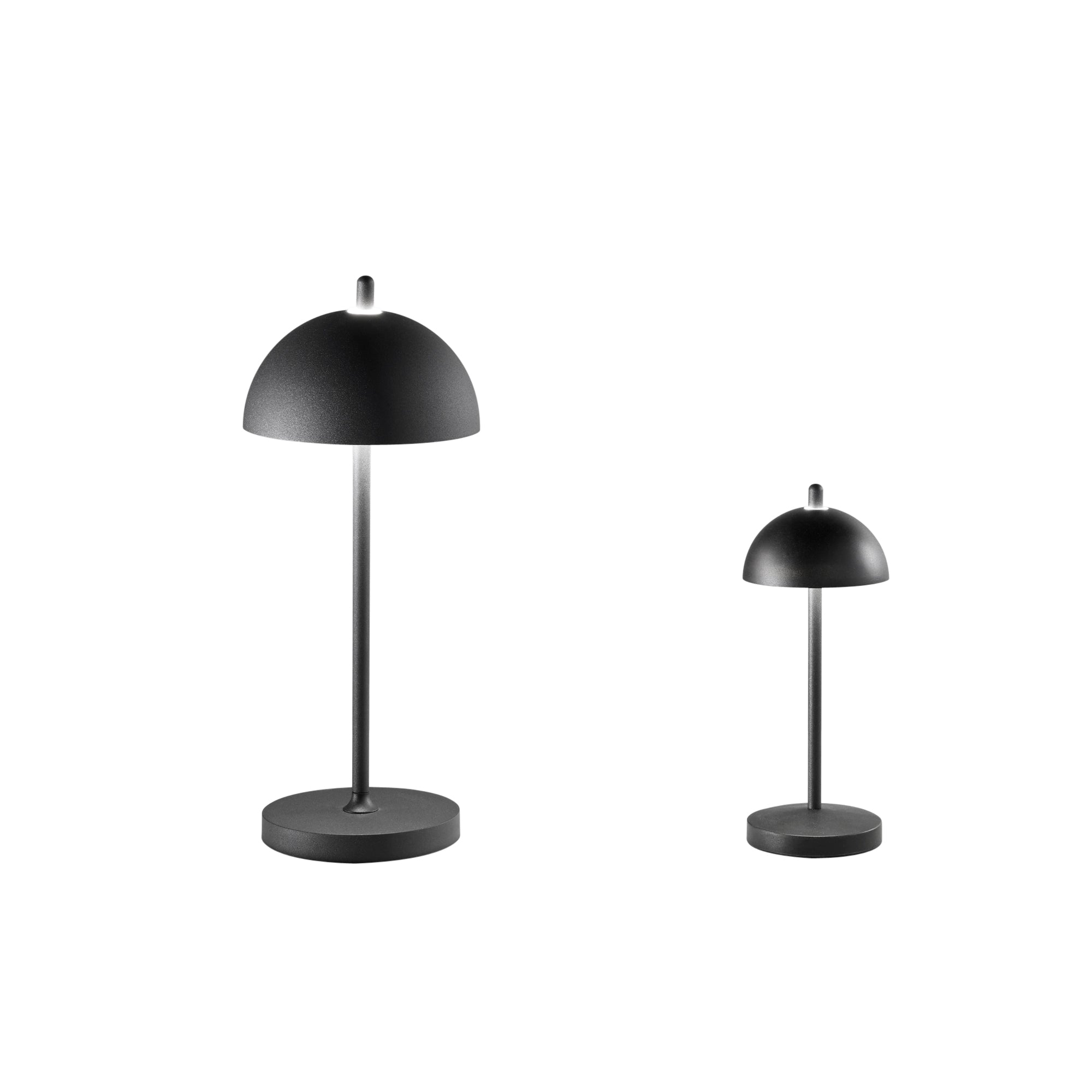 Lampada da tavolo party nero 13x30cm led 2,5w 350lm luce calda ricaricabile ip44