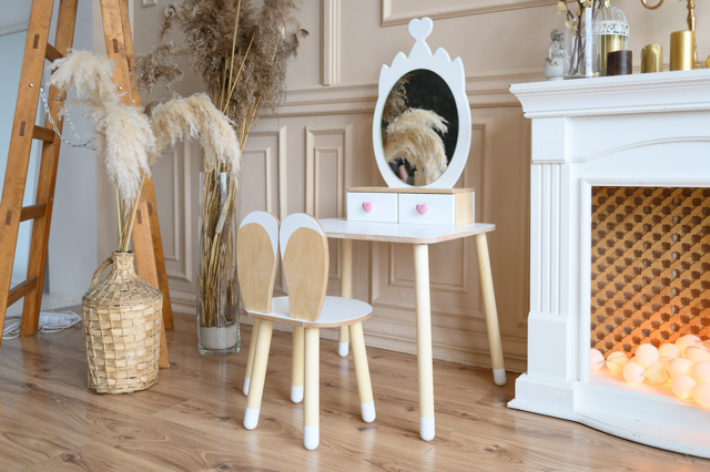 Princess Beauty Table with Mirror- Crown