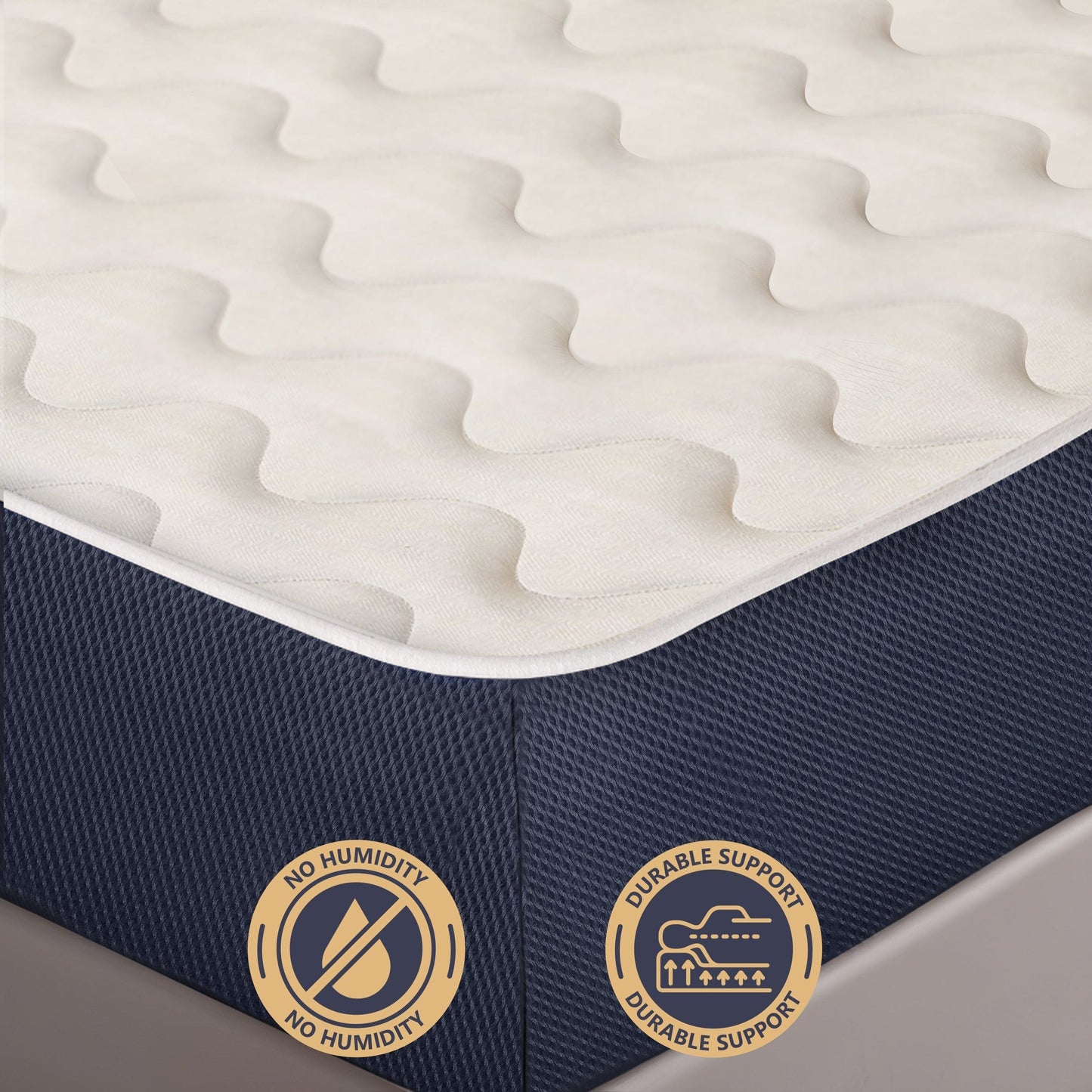 The White Stone Hypoallergenic Waterfoam Mattress 80 x 190 cm | Height 10 cm | Padding in Hypoallergenic Wadding and 3D Breathable Fabric Cover | Anti-Mite and Antifungal