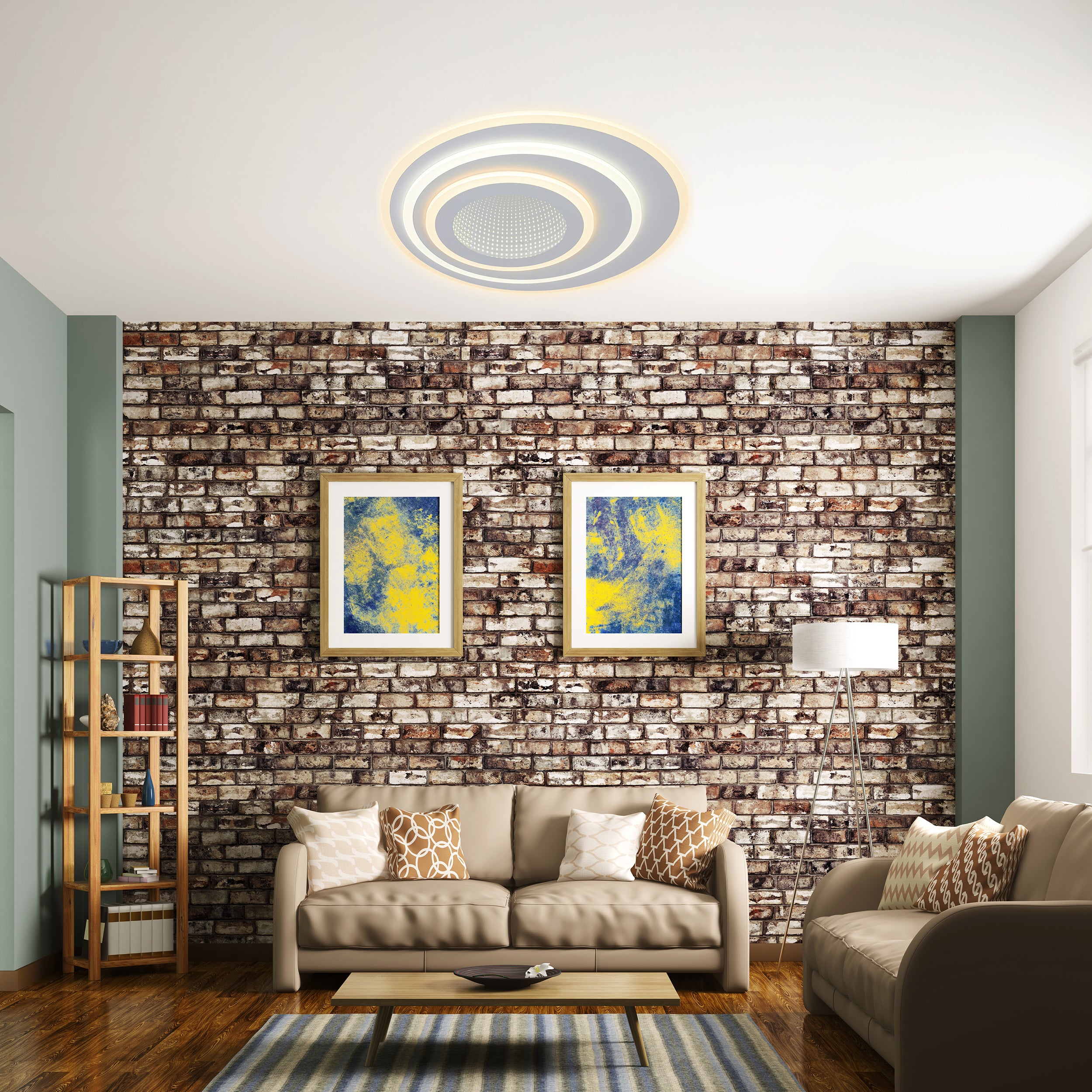 Space ceiling lamp white 48x48cm led 38w warm natural light