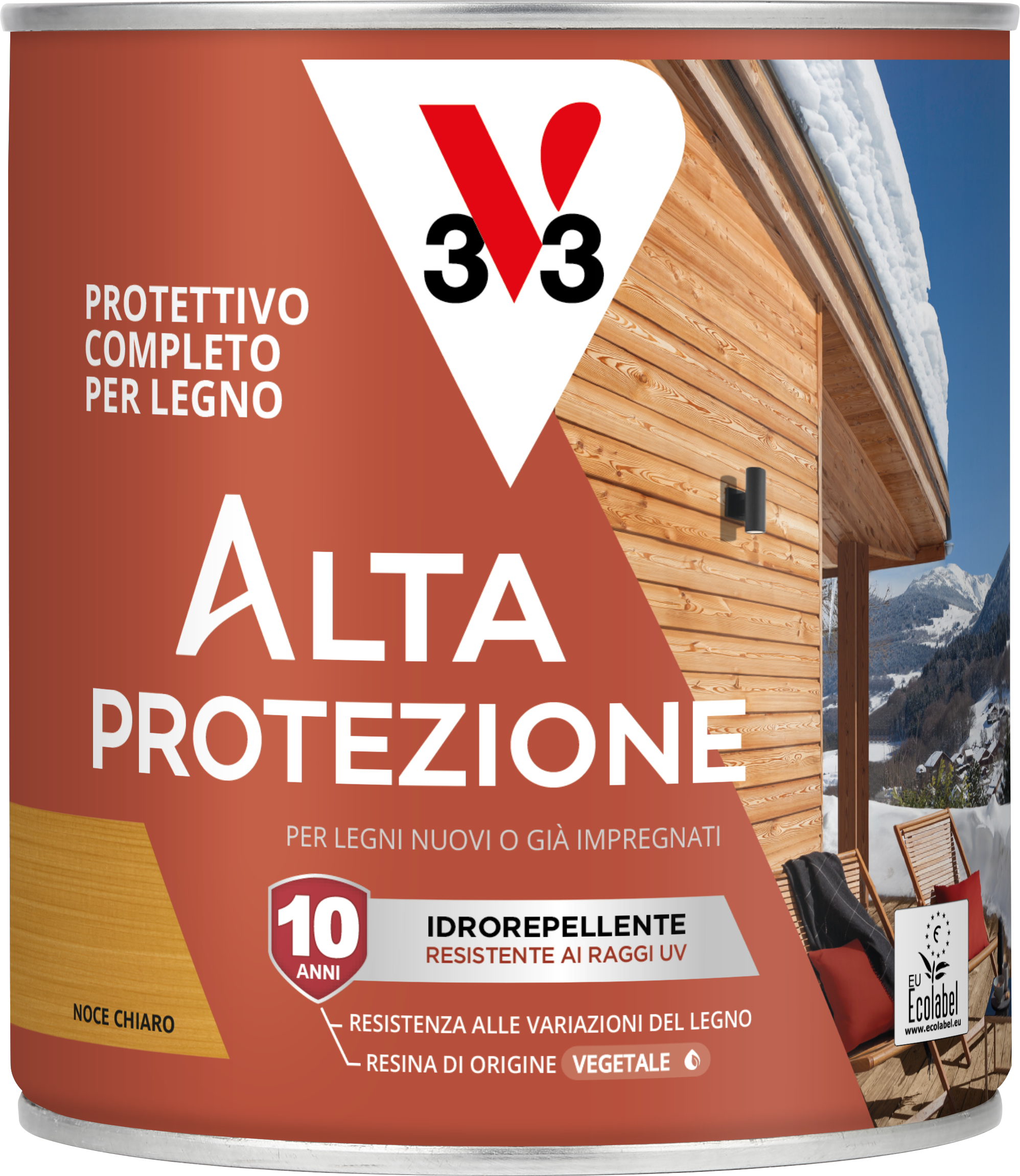 Organic-based protective wood stain, light walnut, high protection, V33, 750 ml