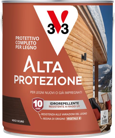 Organic-based protective wood stain, dark walnut, high protection, V33, 2.5 litres