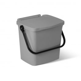 WET WASTE BIN 5 LT L25 P20 H22CM WITH GREY PLASTIC BASCULE