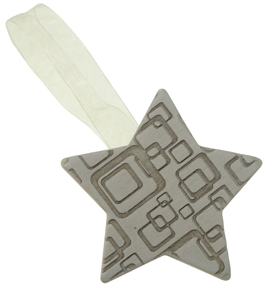 Mini square star-shaped magnet clip, grey