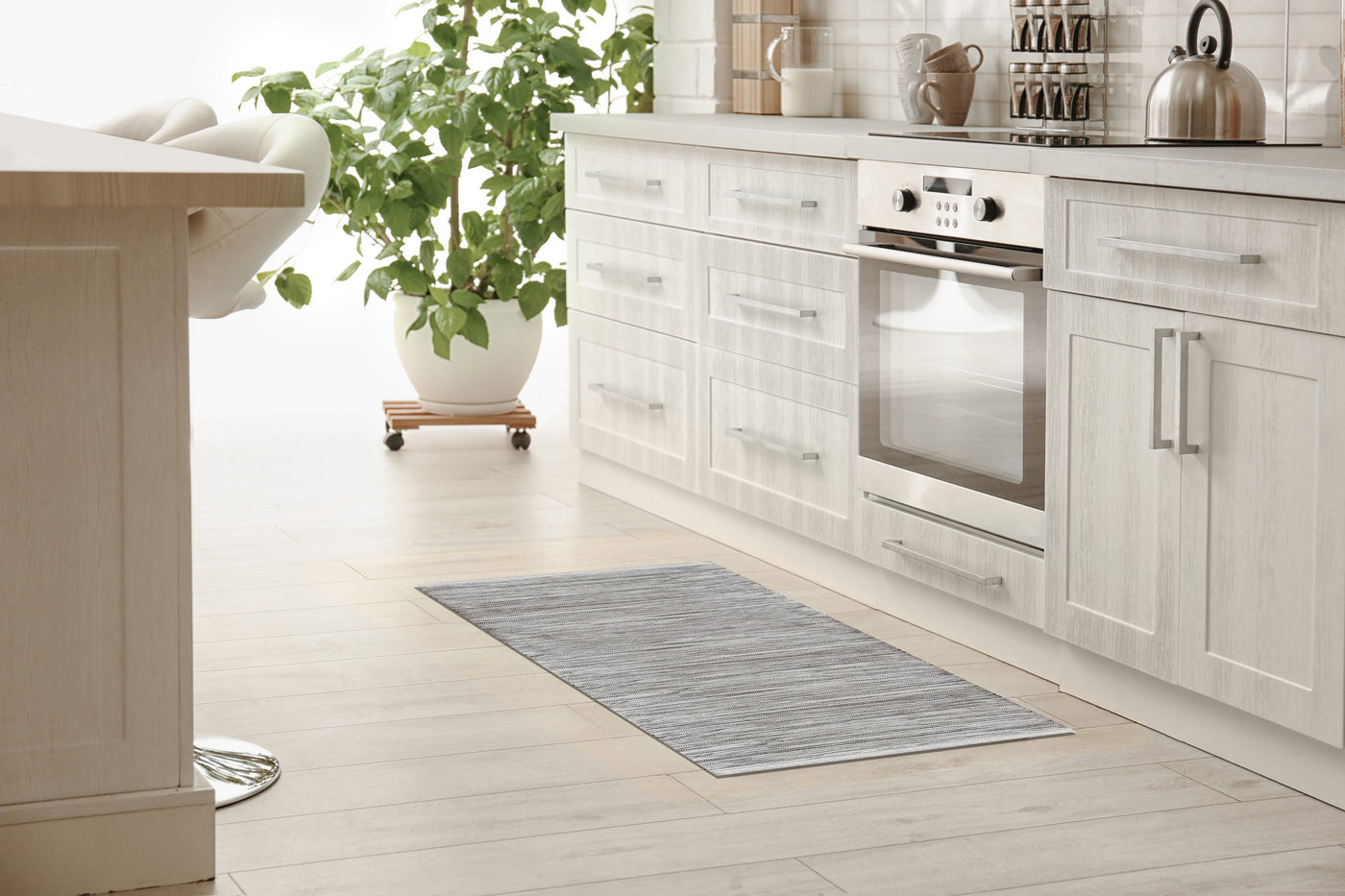 50x170cm grey cotton blend rug