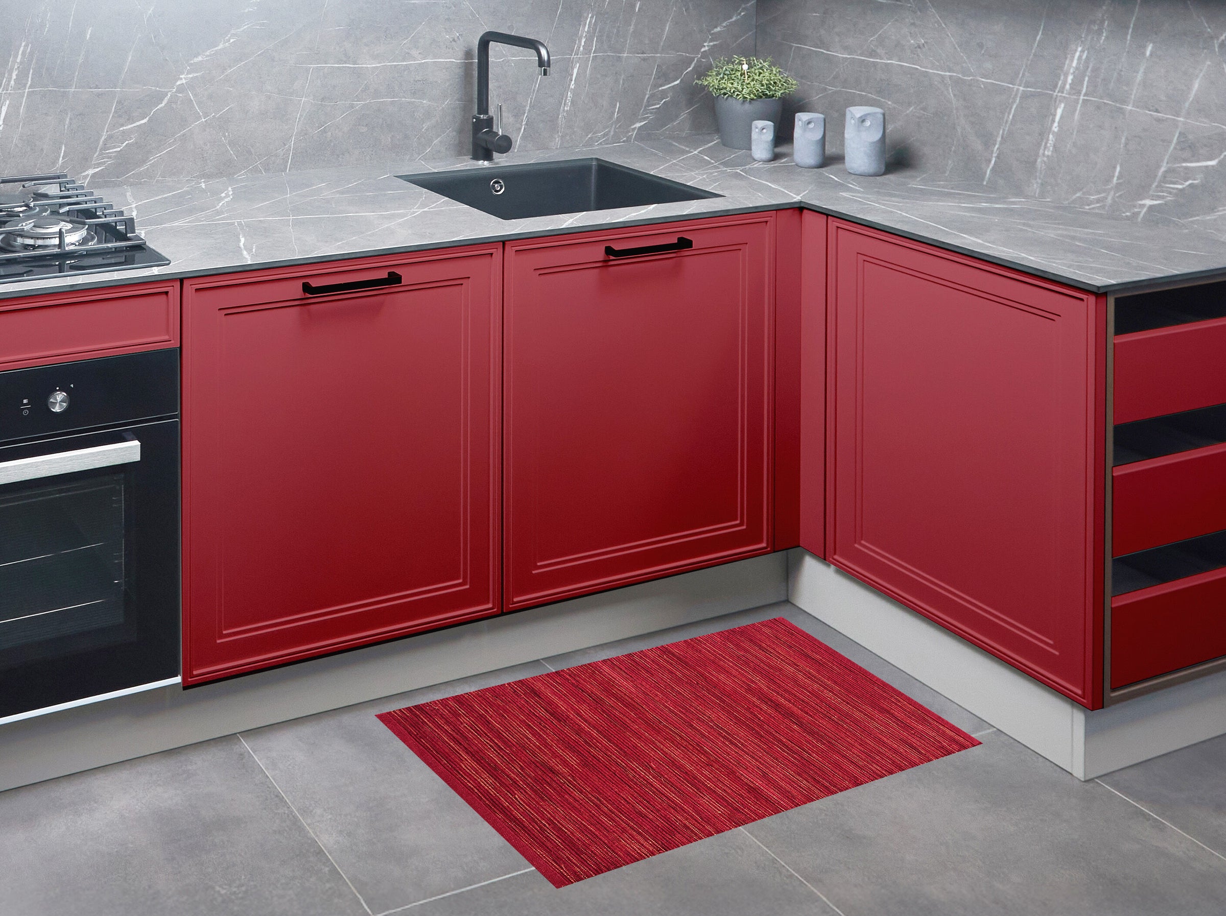 Red 50x80cm cotton blend mat